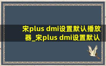 宋plus dmi设置默认播放器_宋plus dmi设置默认导航